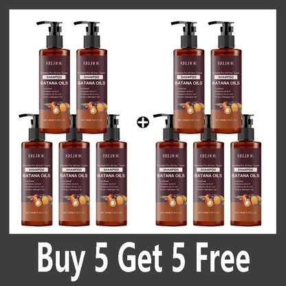 Batana Oils Shampoo set of 10 bottles from Silcy Skin, brown bottles with black pump on Tampa Home & Garden Store