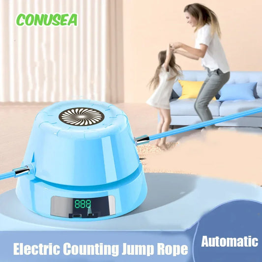 Electric counting jump rope by FLIPSTYLEZLLC blue rope with digital display and automatic remote on Tampa Home & Garden Store
