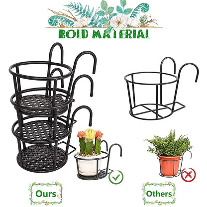 Iron Balcony Hanging Flower Rack And Pot Holder