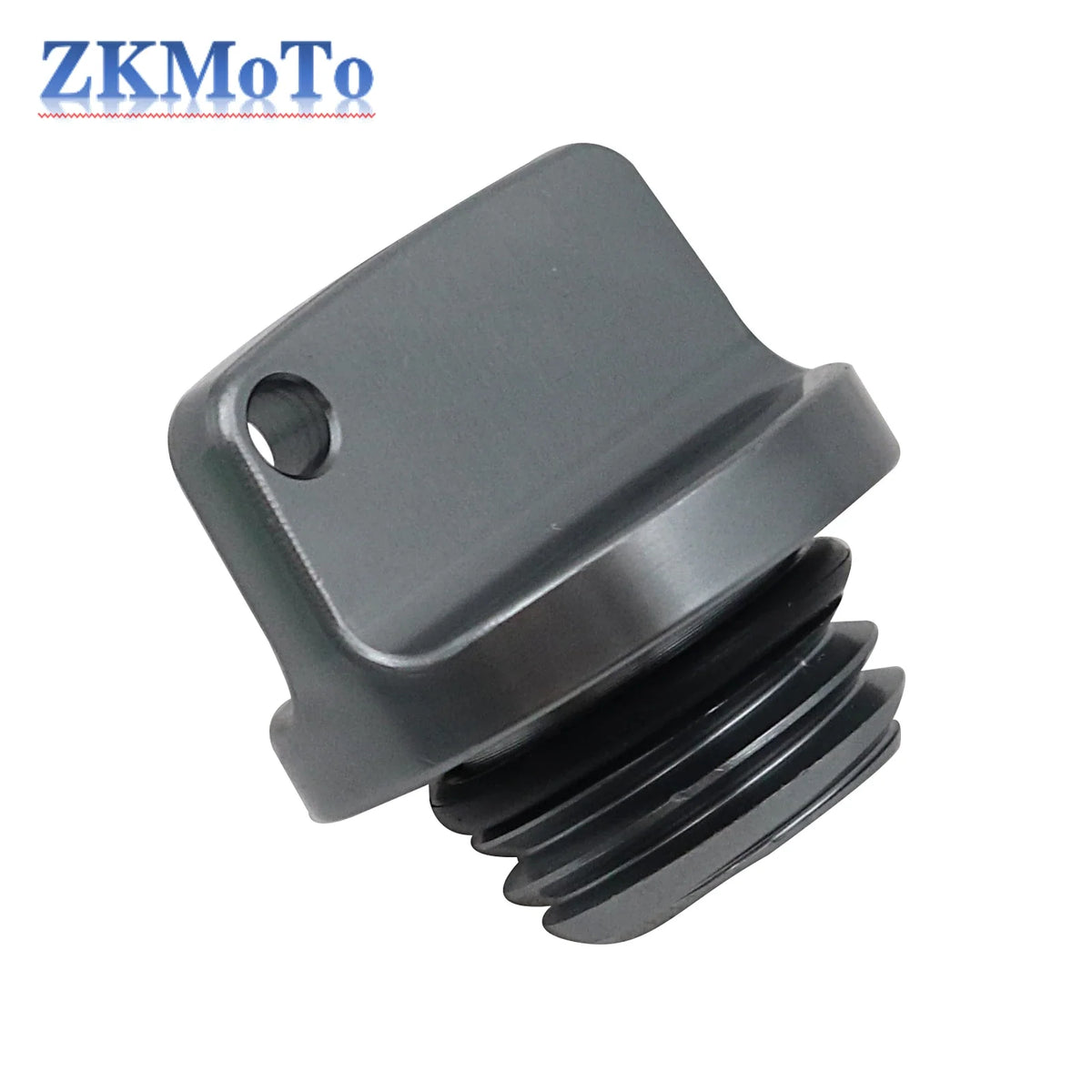 Motorcycle crankcase cap oil filler screw cover, CNC gray metal, BikerZoneZ on Tampa Home & Garden Store