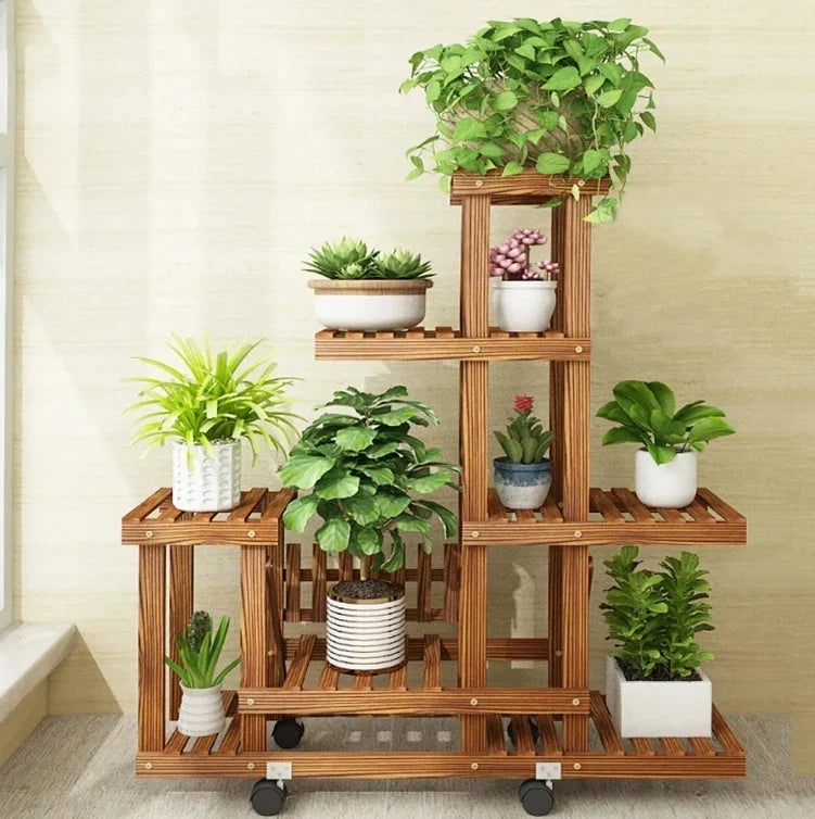 6 Tier Wood Plant Stand and Storage Rack