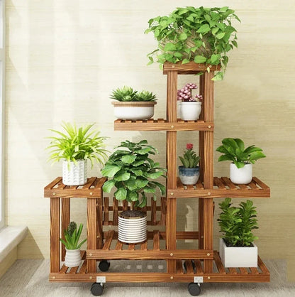 6 Tier Wood Plant Stand and Storage Rack