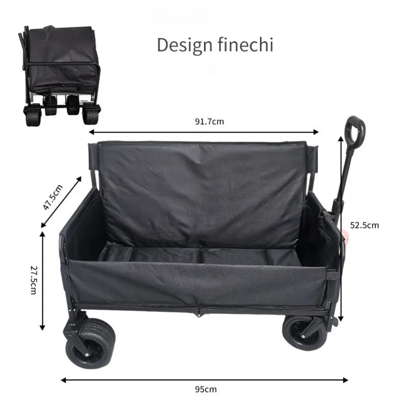 Durable Steel Outdoor Cart and Camping Trolley
