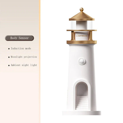 Moon Lamp Projection Lighthouse Night Light Bluetooth Music Remote Control Ambient Lamp