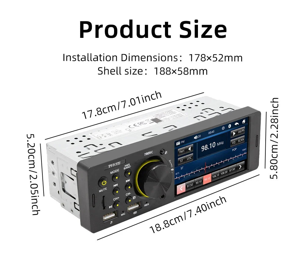 7-inch Touch Screen Car Radio MP5 with Bluetooth & USB by UpTrend Deals, black in-dash stereo on Tampa Home & Garden Store