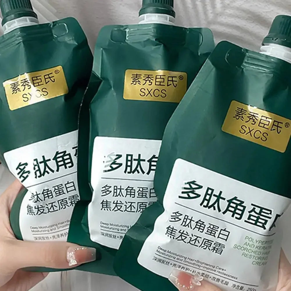 Polypeptide Keratin Deep Conditioner Hair Mask 250g in green stand-up pouch SXCS label on Tampa Home & Garden Store