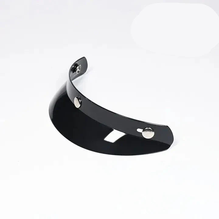 BikerZoneZ visor for 3/4 helmet, black curved shield with metal snaps on Tampa Home & Garden Store