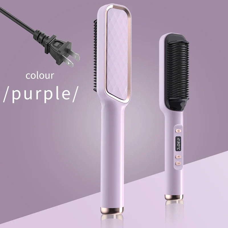 Silcy Skin purple electric hot comb and styling brush set with digital controls on Tampa Home & Garden Store