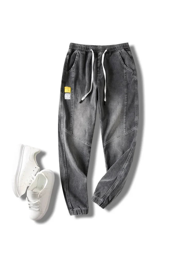 Men's wide-leg jeans with white sneakers, baggy vintage denim, gray wash, UpTrend Deals on Tampa Home & Garden Store