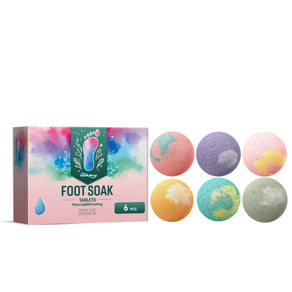 South Moon Foot Soak Tablets by Silcy Skin pastel pink box with 6 colorful bath bombs on Tampa Home & Garden Store