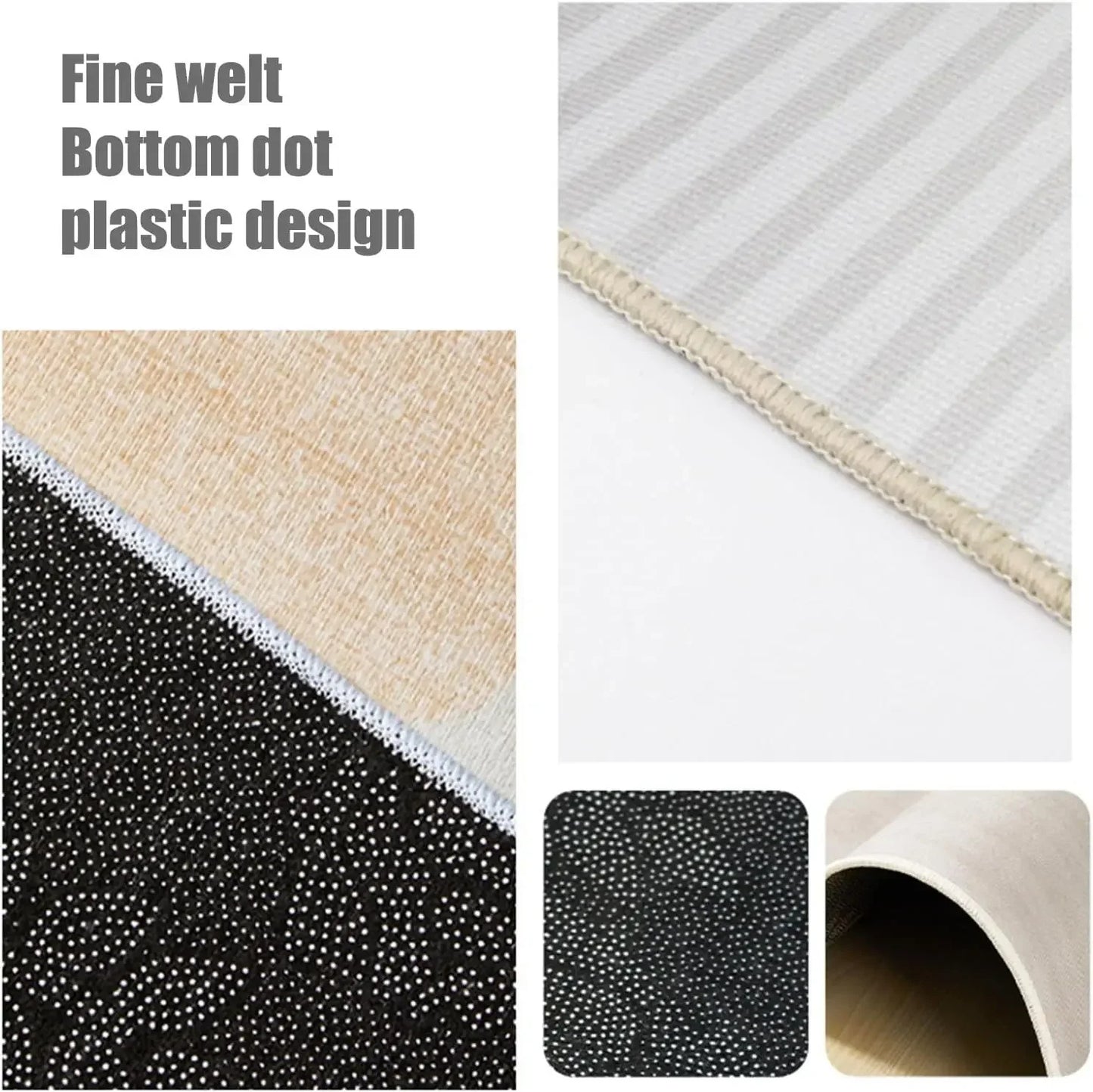 VIKAMA cream style lineage living room floor mat anti-slip rug by Perfecsy for sofa table use on Tampa Home & Garden Store