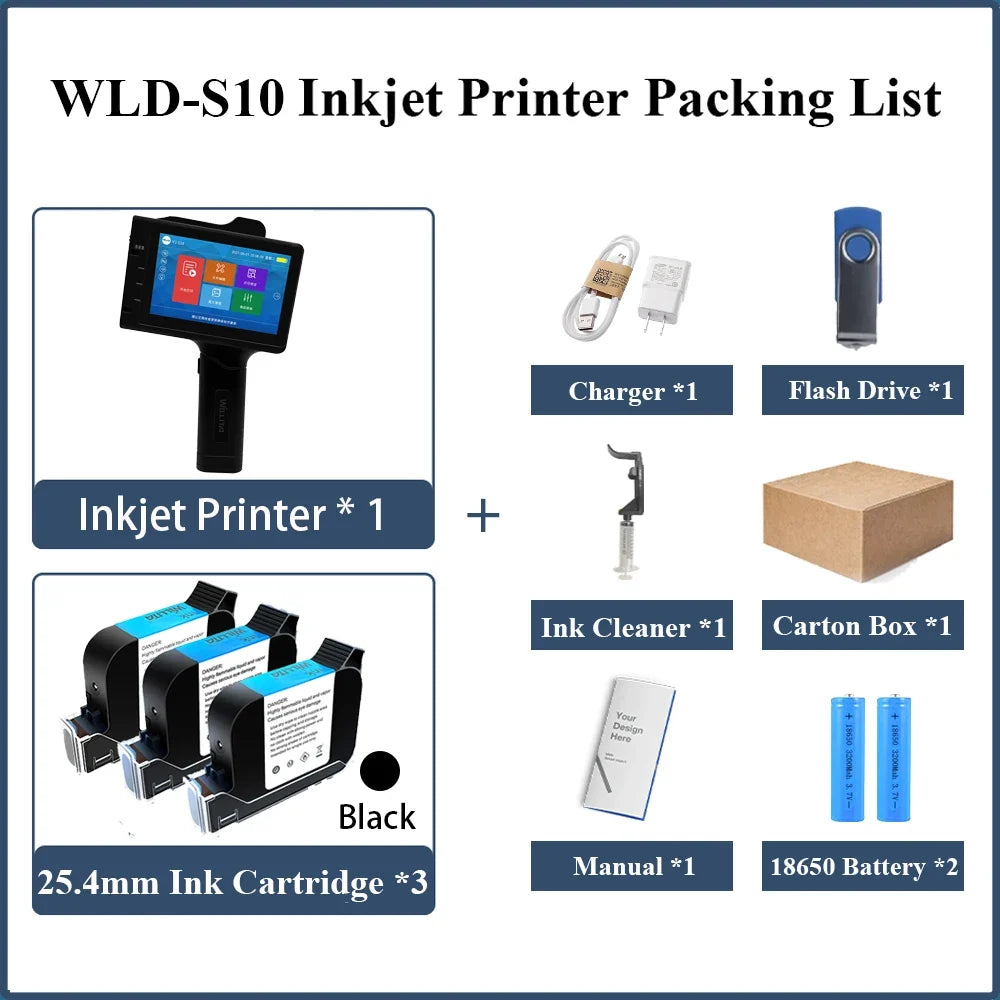 Portable handheld inkjet printer with 25.4mm TIJ by UpTrend Deals; 3 ink cartridges on Tampa Home & Garden Store