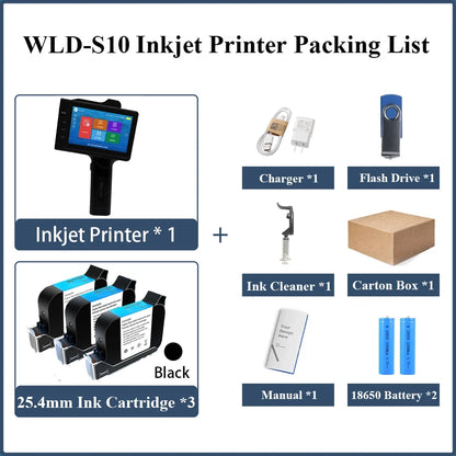Portable handheld inkjet printer with 25.4mm TIJ by UpTrend Deals; 3 ink cartridges on Tampa Home & Garden Store