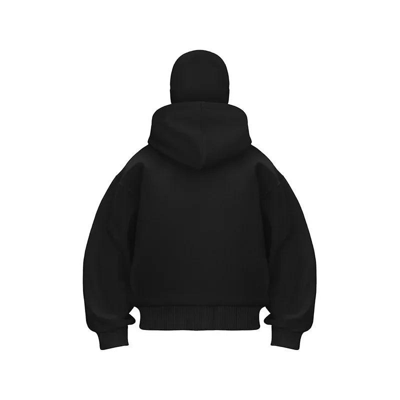 Men's Balaclava Zip Hoodie back view, black hoodie with hooded jacket style, UpTrend Deals on Tampa Home & Garden Store