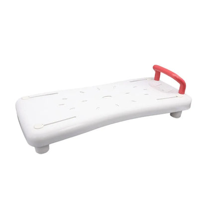 Adjustable Bathtub Shower Board by UpTrend Deals, white with red handle, non-slip bath seat on Tampa Home & Garden Store