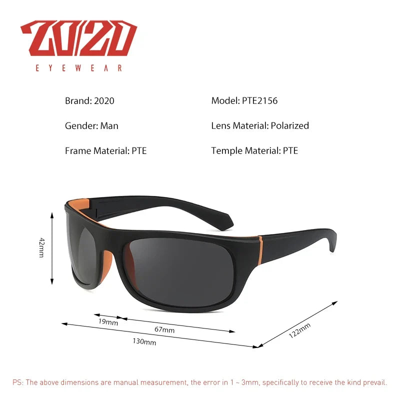Polarized sunglasses outdoor sport UV400 by BikerZoneZ, black frame with orange accents on Tampa Home & Garden Store