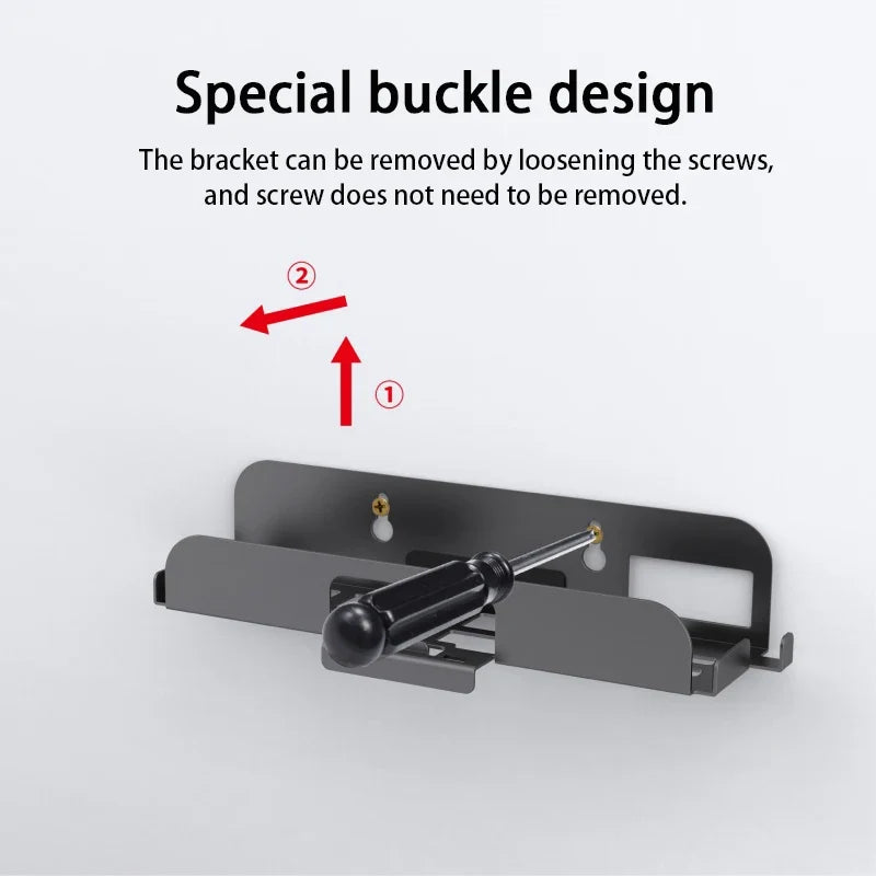 Host stand for Switch 2 wall mount in dark gray metal with buckle design on Tampa Home & Garden Store