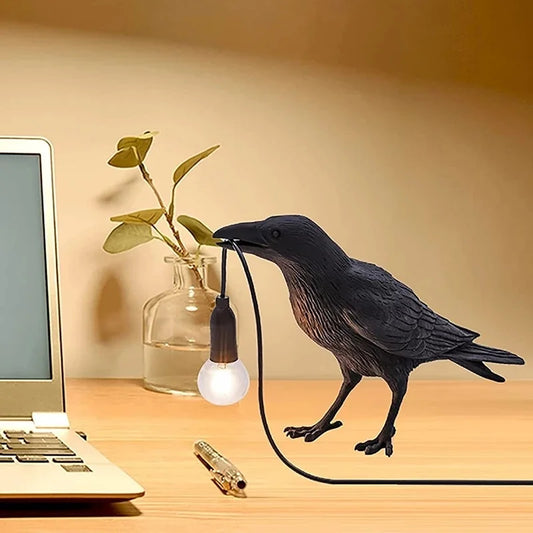 Crow Bird Wall Lamp – Resin Bedside Night Light for Bedroom & Living Room Decor - Tampa Home & Garden Store