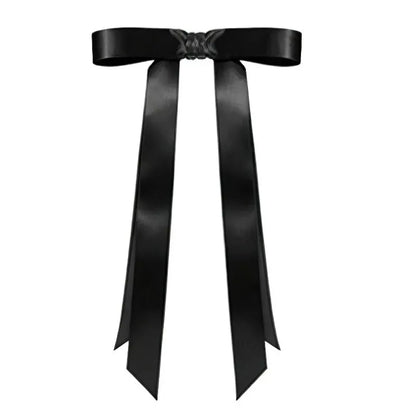 Black satin butterfly magnetic hair clip by Silcy Skin with long tails on Tampa Home & Garden Store