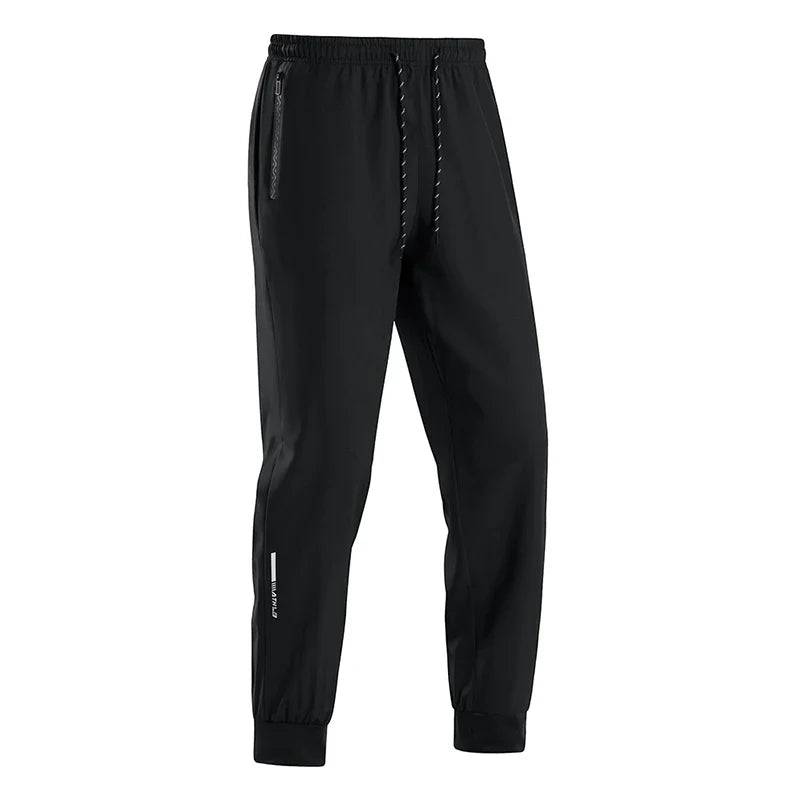 Men's jogger pants black drawstring, zippered pocket, breathable quick-dry fabric UpTrend Deals on Tampa Home & Garden Store