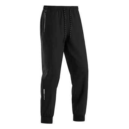 Men's jogger pants black drawstring, zippered pocket, breathable quick-dry fabric UpTrend Deals on Tampa Home & Garden Store