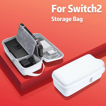 Switch 2 EVA hard-shell storage bag, white exterior with grey interior and mesh pocket by FLIPSTYLEZLLC on Tampa Home & Garden Store