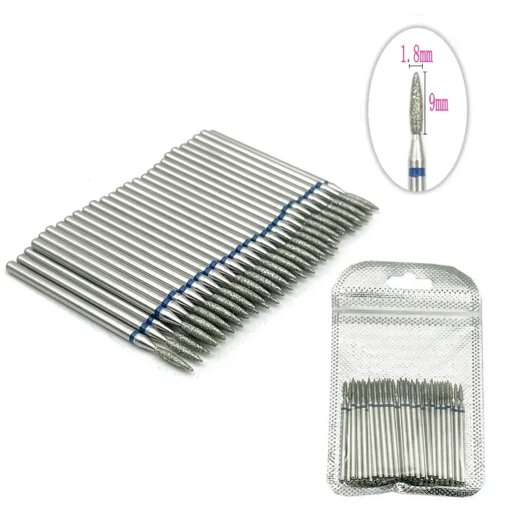 Silcy Skin 50pc diamond nail drill bit set metal manicure bits in a silver zip pouch on Tampa Home & Garden Store