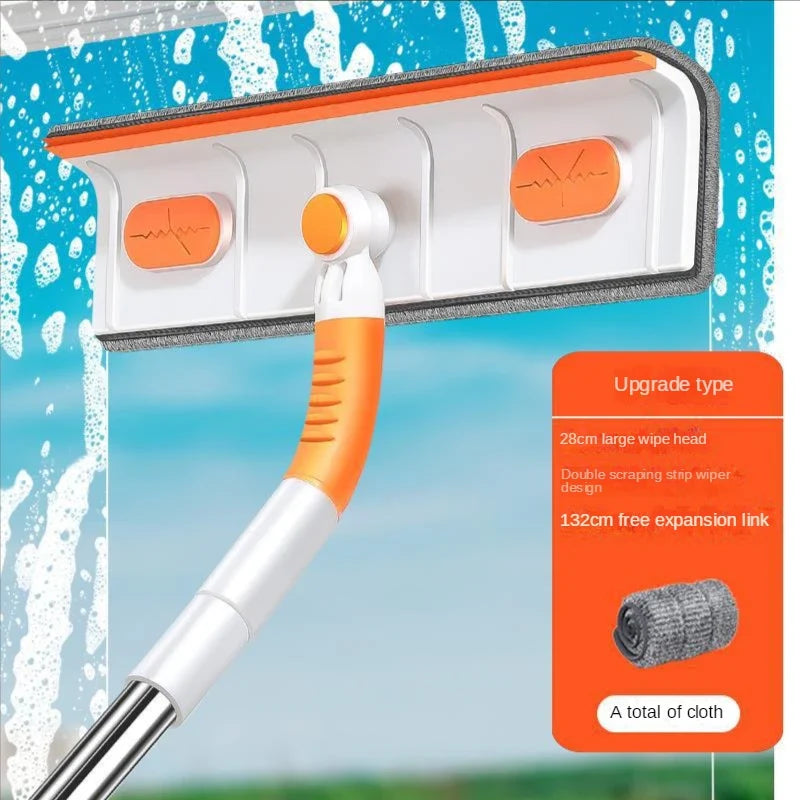 UpTrend Deals Telescopic Window Cleaning Mop with orange grip and microfiber squeegee on Tampa Home & Garden Store