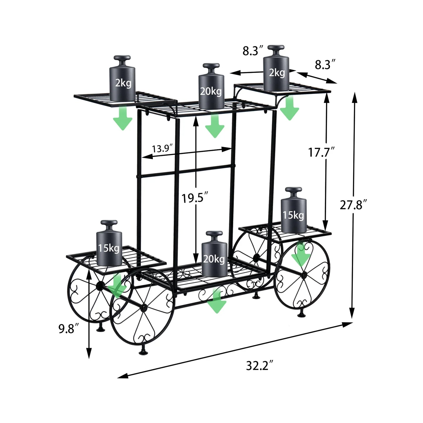 Six Tier Metal Planter Stand and Display Rack