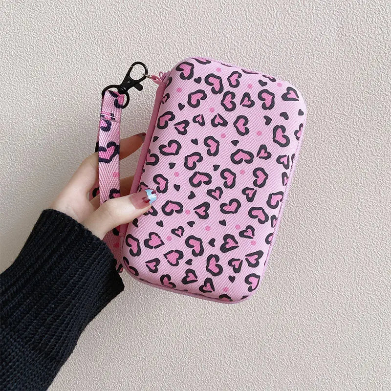 Pink heart-print lanyard storage case for handheld game consoles by FLIPSTYLEZLLC on Tampa Home & Garden Store