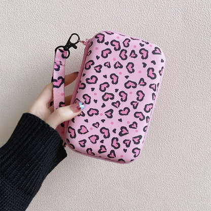 Pink heart-print lanyard storage case for handheld game consoles by FLIPSTYLEZLLC on Tampa Home & Garden Store