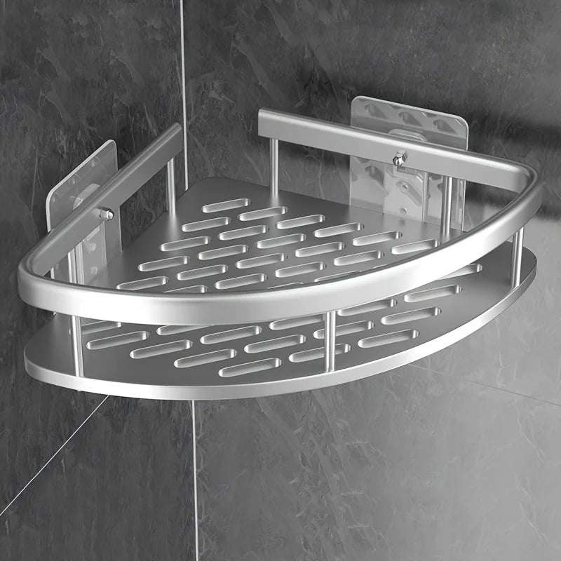Stainless steel tension corner shower caddy two-tier shelf Moktan Sabai bathroom organizer on Tampa Home & Garden Store
