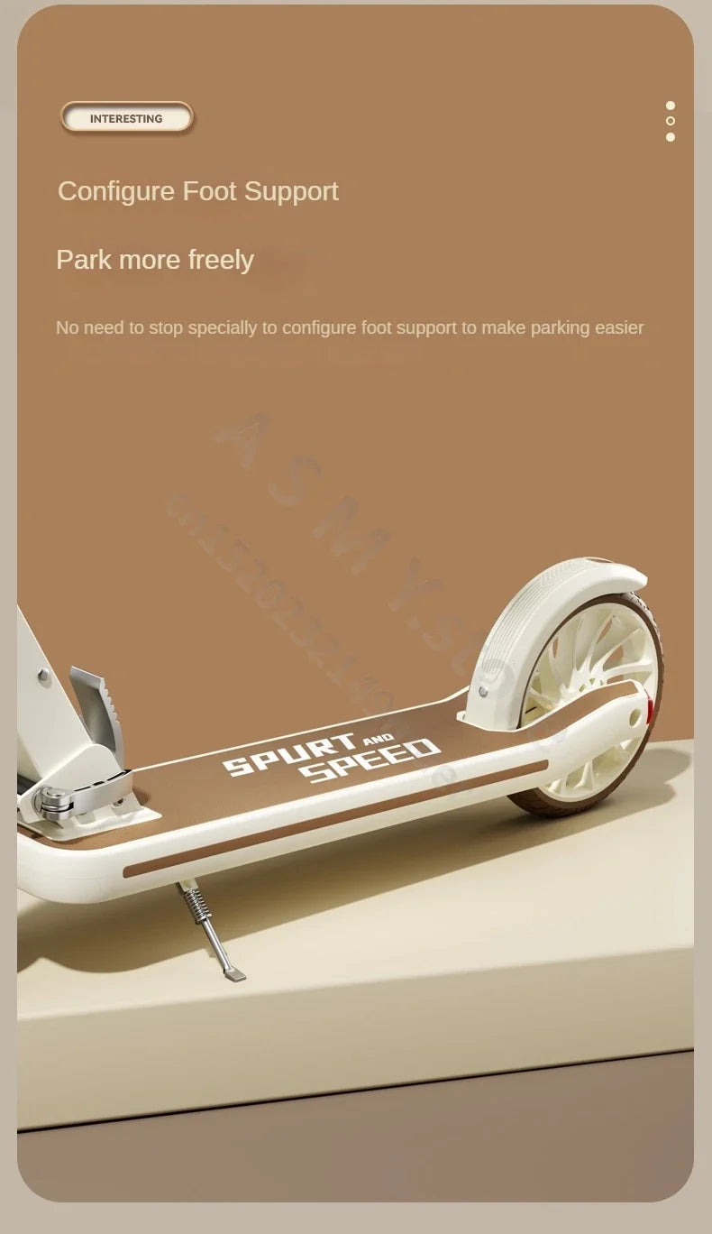 UpTrend Deals foldable kick scooter 2-wheel with brown deck and white wheels on Tampa Home & Garden Store