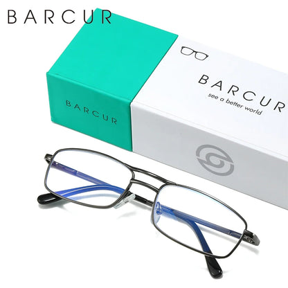 BARCUR eyeglasses ultralight double-bar rectangular reading glasses with transparent HD lenses on Tampa Home & Garden Store