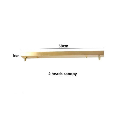 DecorBites LED Pendant Lamp Black Iron Wabi Sabi light with 2-head canopy 58cm brass bar on Tampa Home & Garden Store