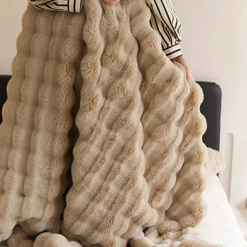 DecorBites Luxe Faux Fur Blanket for Bed and Sofa