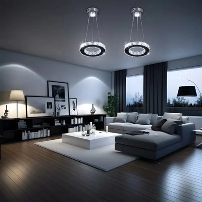 Modern LED Crystal Pendant Light Single Hanging Lamp for Bedroom Home Decor
