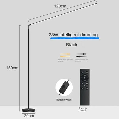 DecorBites LED floor lamp black 28W dimmable minimalist reading lamp with remote on Tampa Home & Garden Store