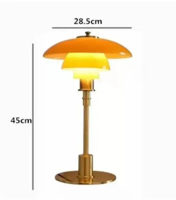 DecorBites LED floor lamp brass finish orange dome shade with yellow stacked inner shades on Tampa Home & Garden Store