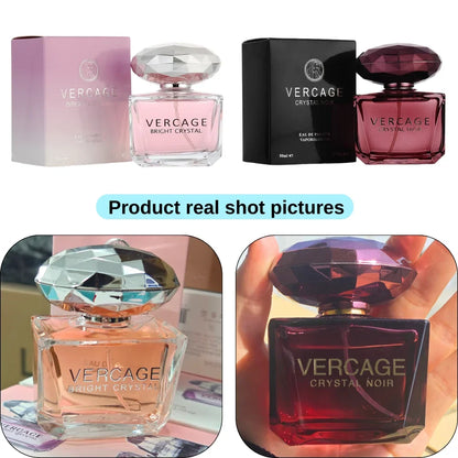 Perfume bottle duo with diamond caps pink Bright Crystal and Noir by VERCAGE on Tampa Home & Garden Store