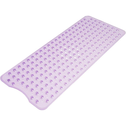 Purple silicone bathtub mat 40x100 cm with suction cups and drain holes on Tampa Home & Garden Store