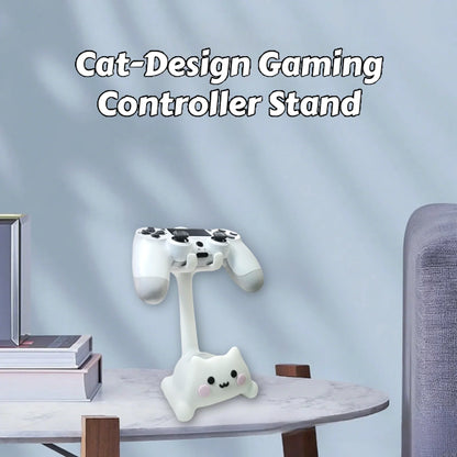 Cat-shaped wall-mounted game stand in white plastic by FLIPSTYLEZLLC, fits PS5/PS4/Xbox/Switch on Tampa Home & Garden Store