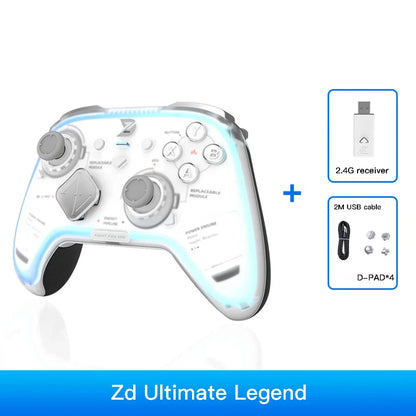 ZD Ultimate Legend game controller white with blue LED accents by FLIPSTYLEZLLC, modular design on Tampa Home & Garden Store
