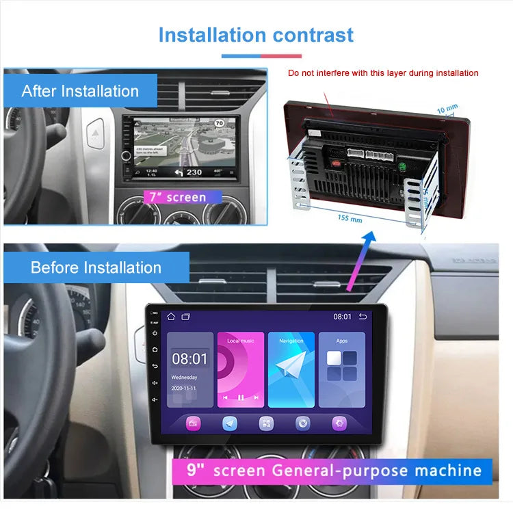 Black car touch screen head unit with wireless CarPlay & Android Auto, 7/9/10 inch, UpTrend Deals on Tampa Home & Garden Store