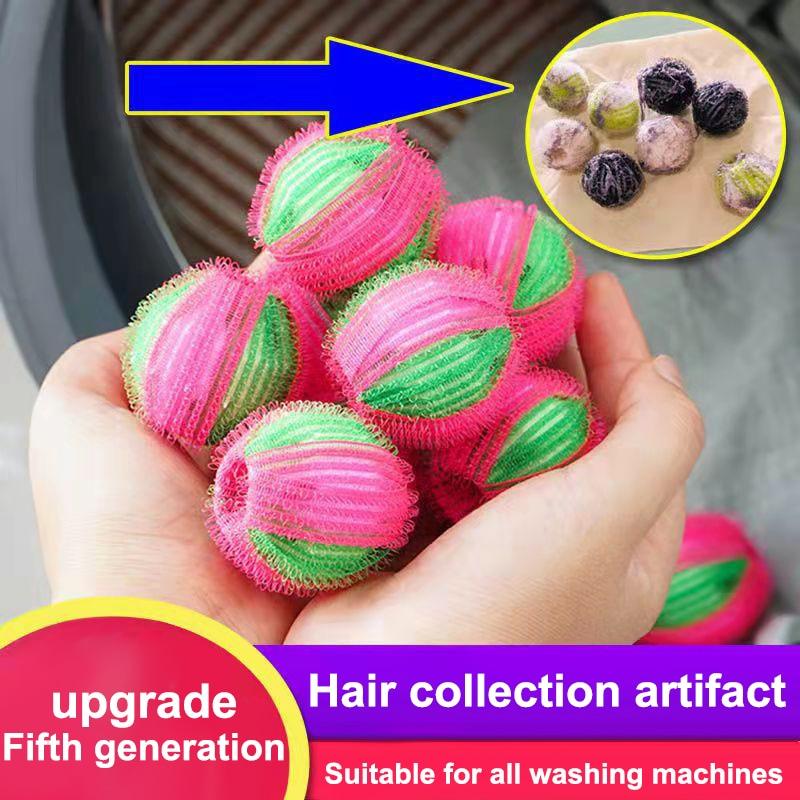 Stevvex pet hair remover laundry balls pink and green mesh lint catcher reusable set on Tampa Home & Garden Store