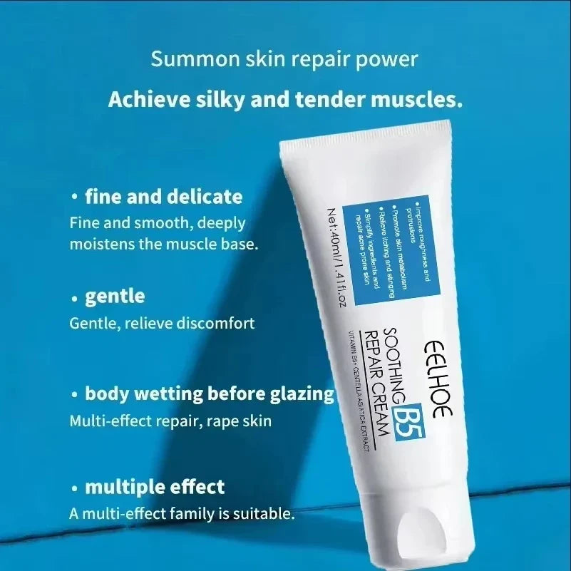 B5 Repair Cream tube by Silcy Skin on blue background hydrating soothing facial cream packaging on Tampa Home & Garden Store
