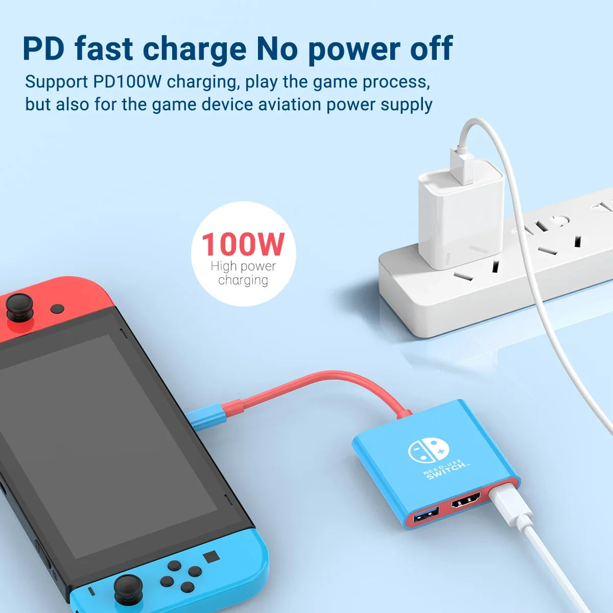 3-in-1 USB C docking station blue hub with 100W PD and 4K HDMI for Switch by FLIPSTYLEZLLC on Tampa Home & Garden Store
