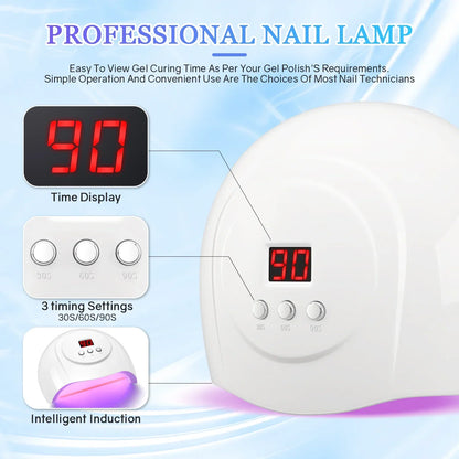 72W UV LED Nail Lamp by Silcy Skin with 24 LEDs, infrared sensor, 30/60/90s timer in white on Tampa Home & Garden Store