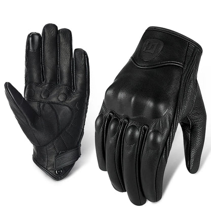 Motorcycle Retro Leather Gloves black BikerZoneZ pair on Tampa Home & Garden Store