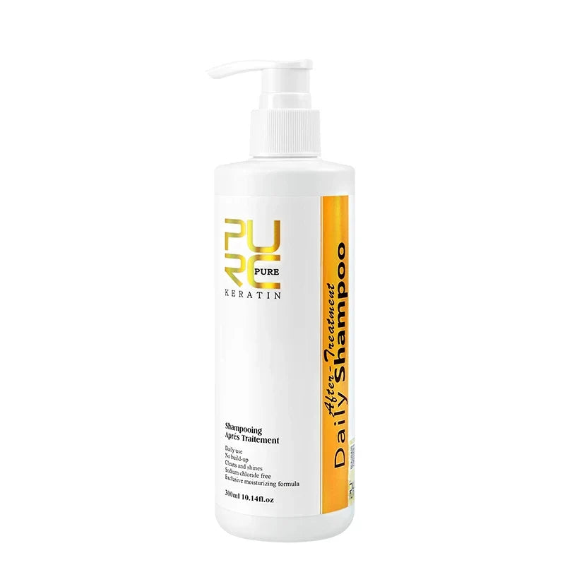 PURC Daily Shampoo 300ml keratin post-straightening bottle with pump white container orange stripe Silcy Skin on Tampa Home & Garden Store
